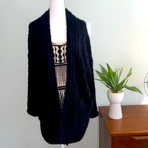Super Soft and Cozy Black Long Open Cardigan with Pockets Size Small